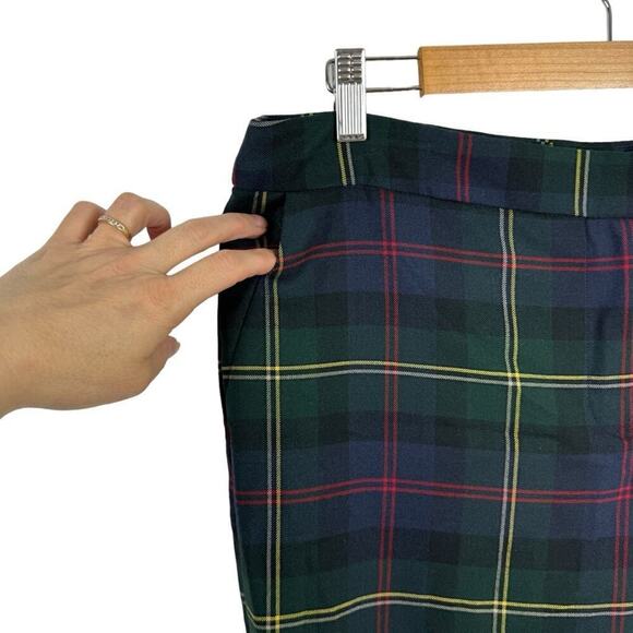 Talbots Plaid Hampshire Straight Leg Ankle Pants Wool Blend New Size 14P - Picture 4 of 16